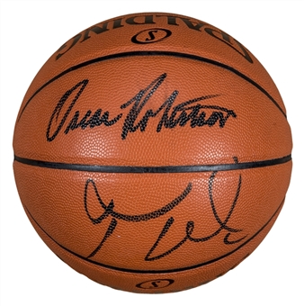 Russell Westbrook & Oscar Robertson Dual Signed Spalding Basketball (PSA/DNA & Beckett)